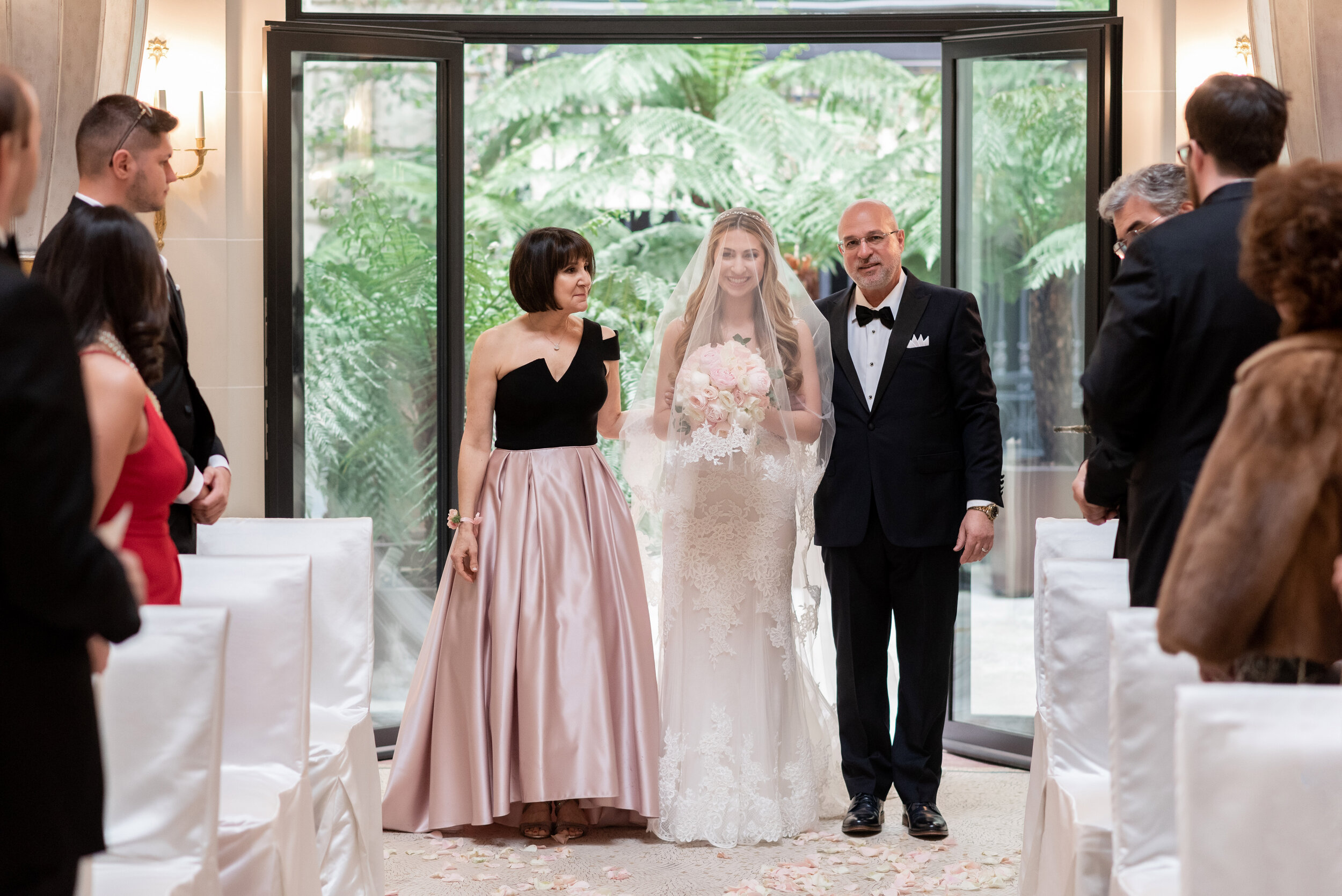 Ceremony, Paris Destination Wedding at the Peninsula Hotel - Bridal hairstyle + makeup, by Onorina Jomir Beauty