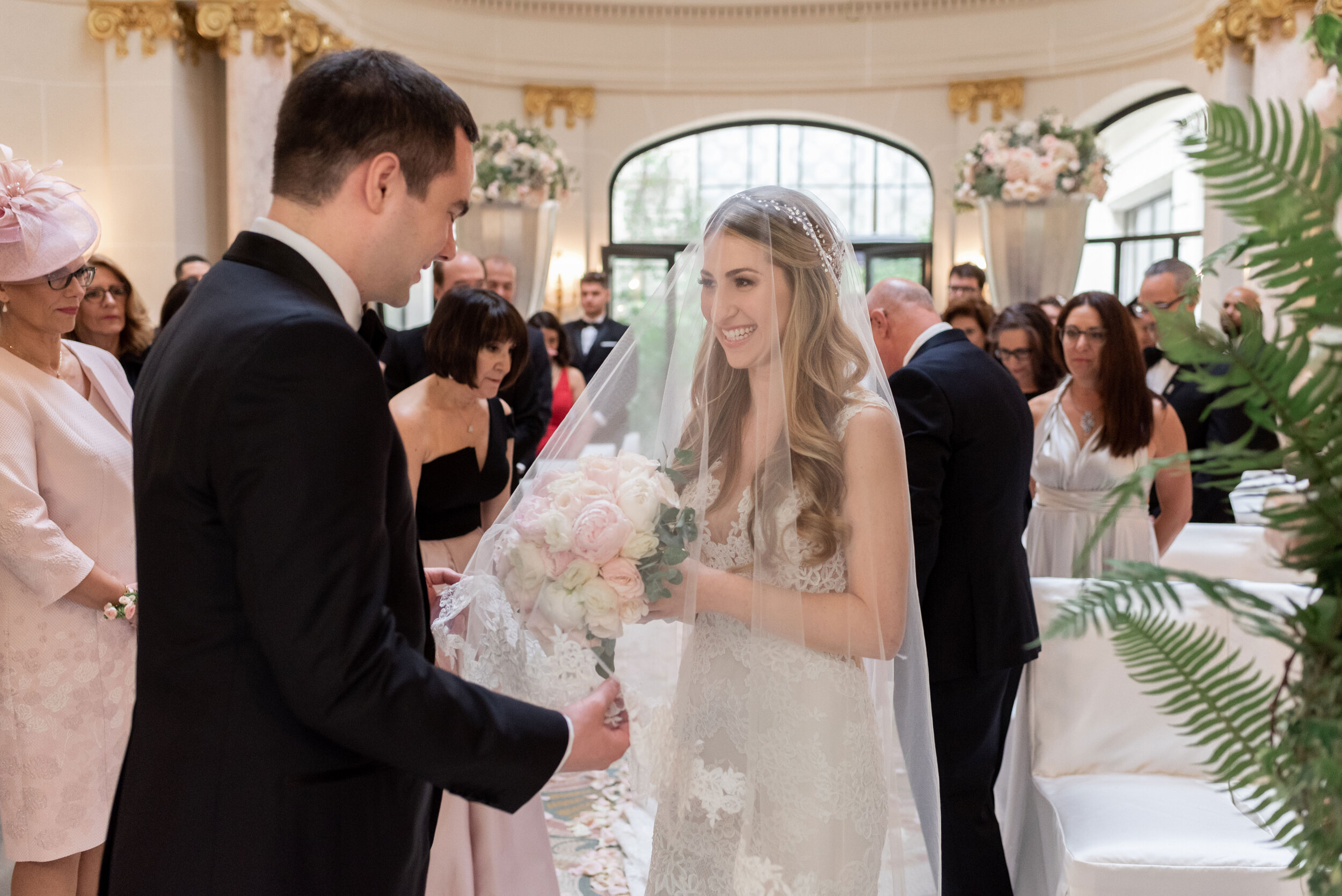 Ceremony, Paris Destination Wedding at the Peninsula Hotel - Bridal hairstyle + makeup, by Onorina Jomir Beauty 2