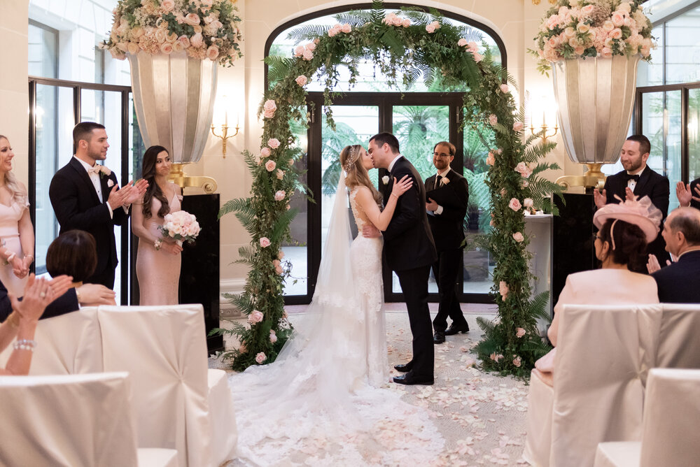 Ceremony, Paris Destination Wedding at the Peninsula Hotel - Bridal hairstyle + makeup, by Onorina Jomir Beauty 3