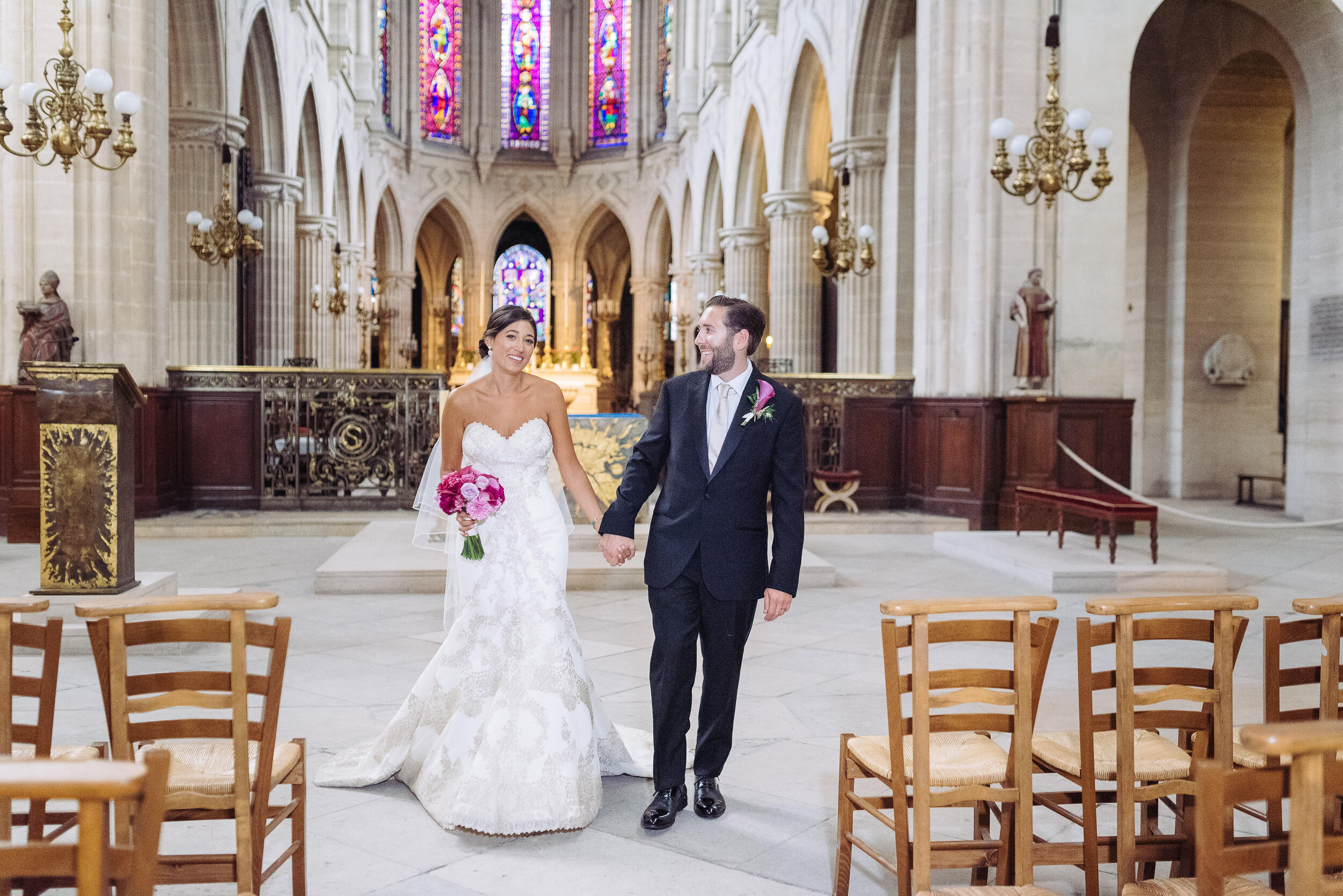 American Church in Paris Wedding Ceremony, Makeup and Hair Styling by Onorina Jomir Beauty, Paris, France. 