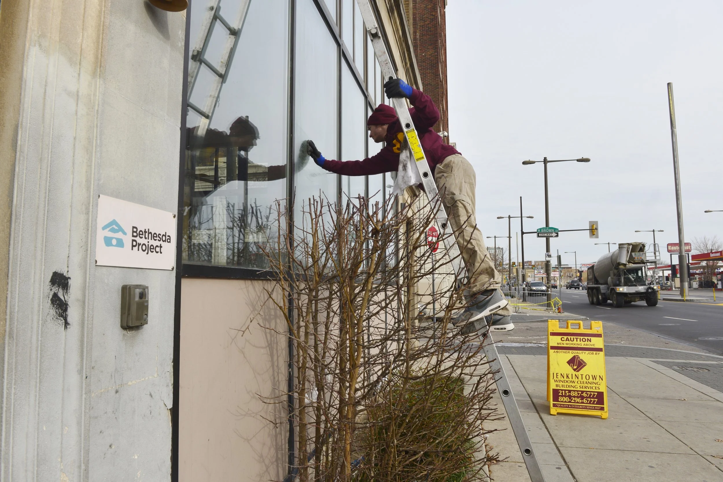 Window washer hard at work!
