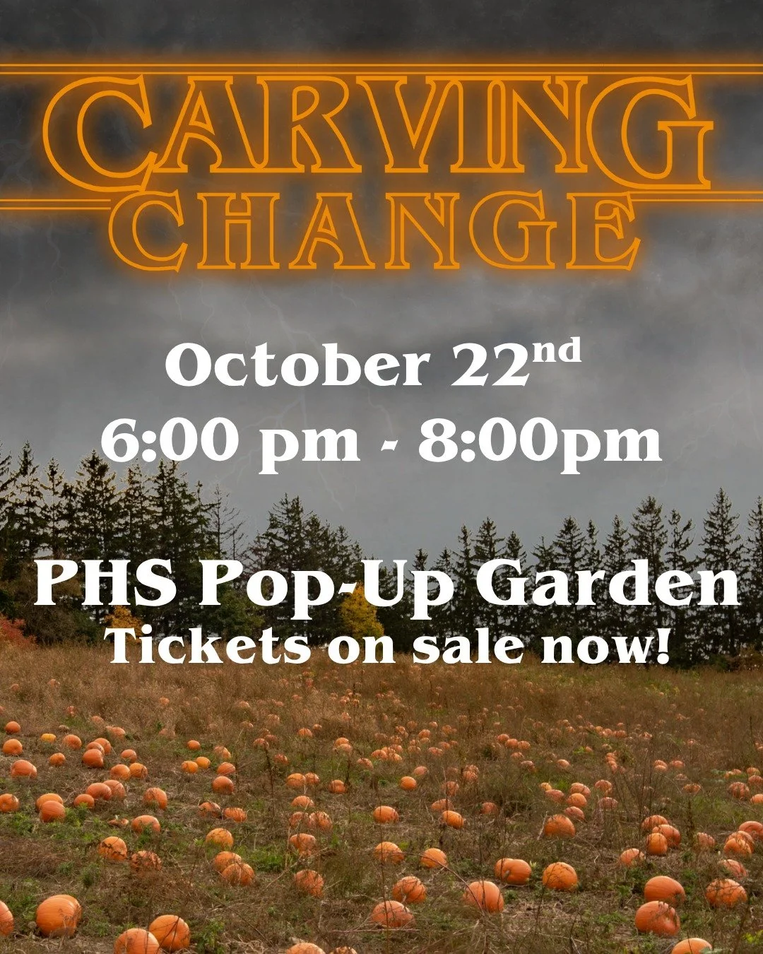 Code Red, do you copy? Carving Change tickets are on sale now! Join us at @phspopupgardens South Street on October 22nd from 6-8 pm for a thrilling good time. Visit the link in our bio to buy tickets.