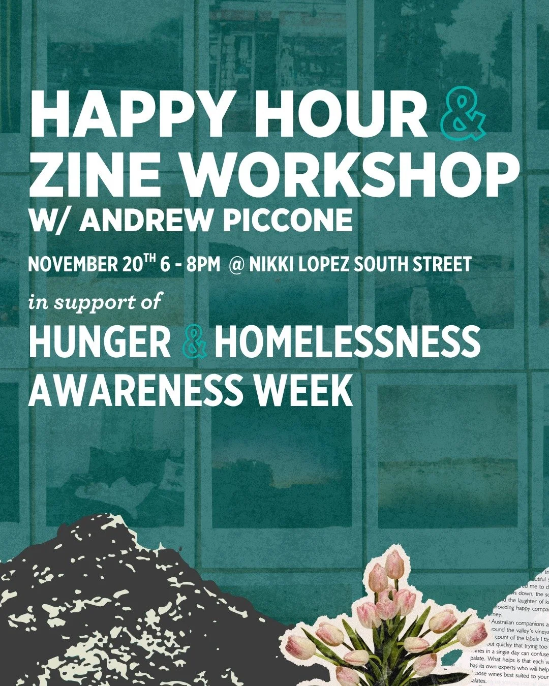TONIGHT is the night! Join us at @nikkiLopezPhilly from 6-8pm as a part of our #NHHA Week programming! Enjoy a zine-making workshop led by Philadelphia photographer @andrewpiccone where participants will have the opportunity to create, fold, cut, and