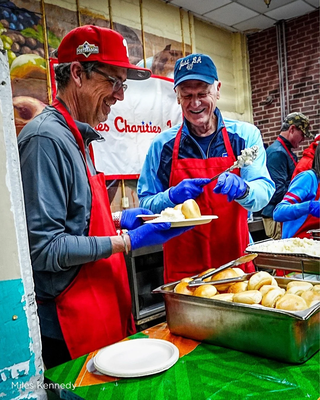 On Monday, the Philadelphia @Phillies stopped by Our Brothers' Place for our favorite annual tradition! Thank you, Phillies, for 26 incredible Holiday Luncheons - here is to many, many more!