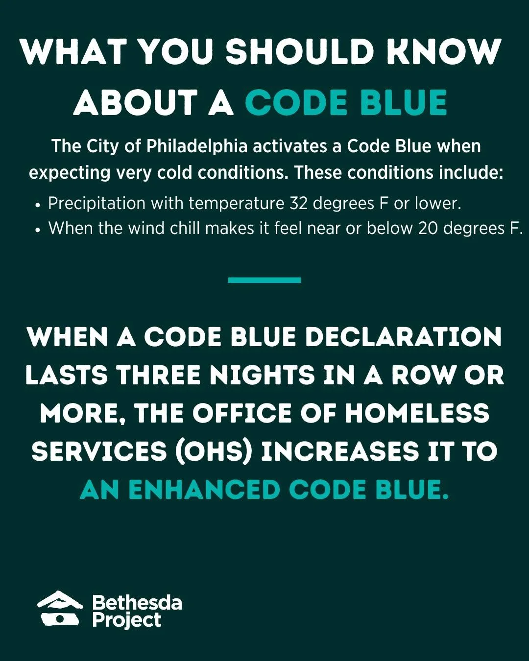 It is cold, Philly! A code blue is currently implemented, learn how you can help your fellow Philadelphians during frigid times.