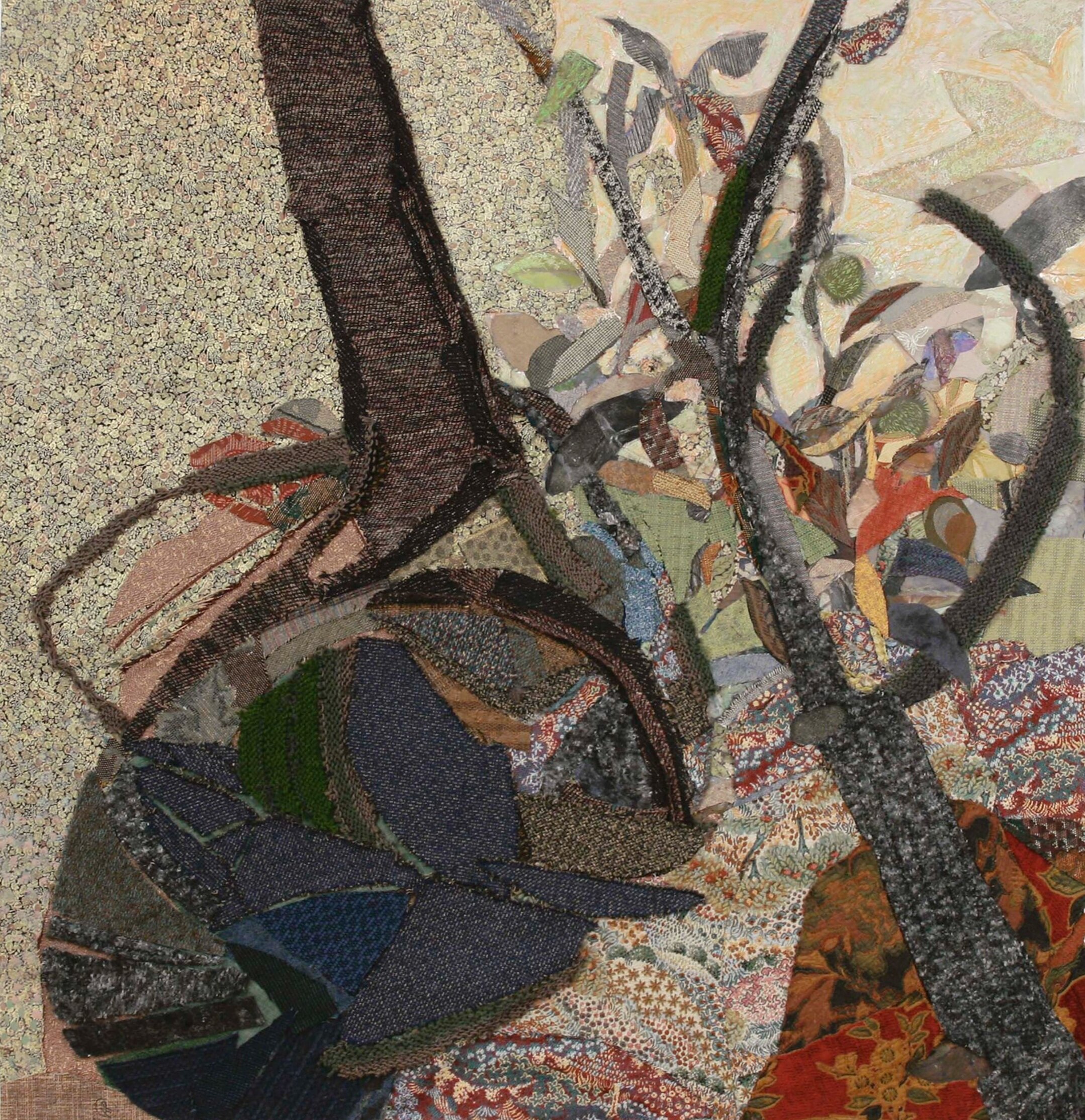   Uprooted , 2010, mixed media on paper, 59 x 54 inches 