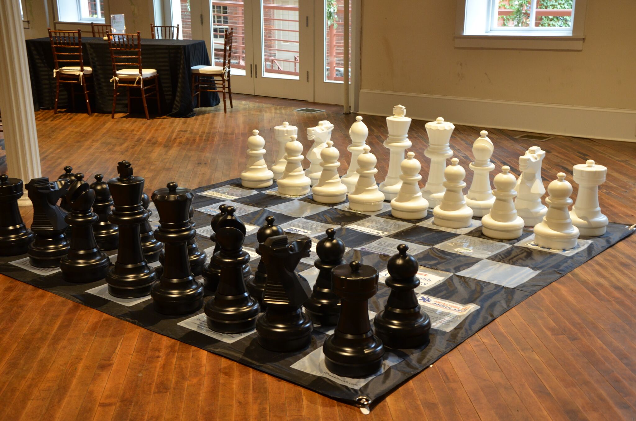 Giant chess set up in Grand Salon