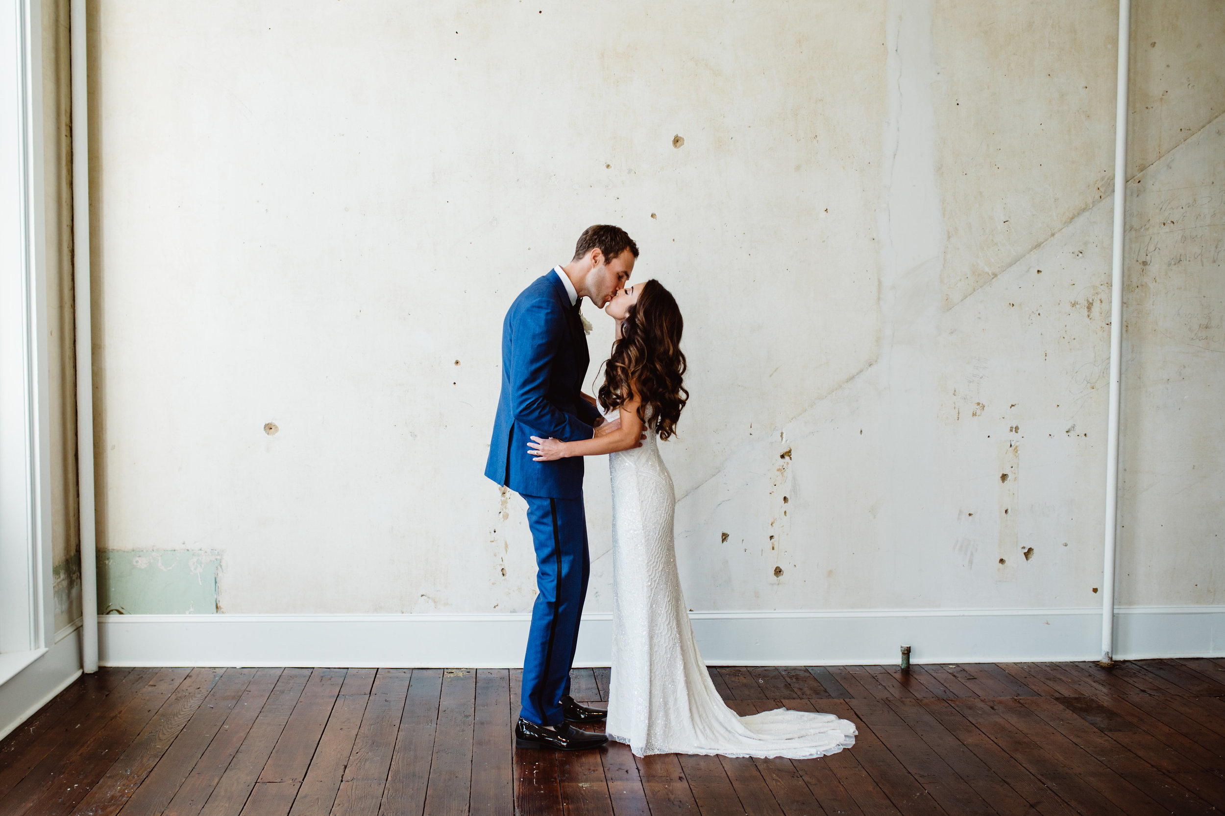 Bride and groom in historic Empire Room