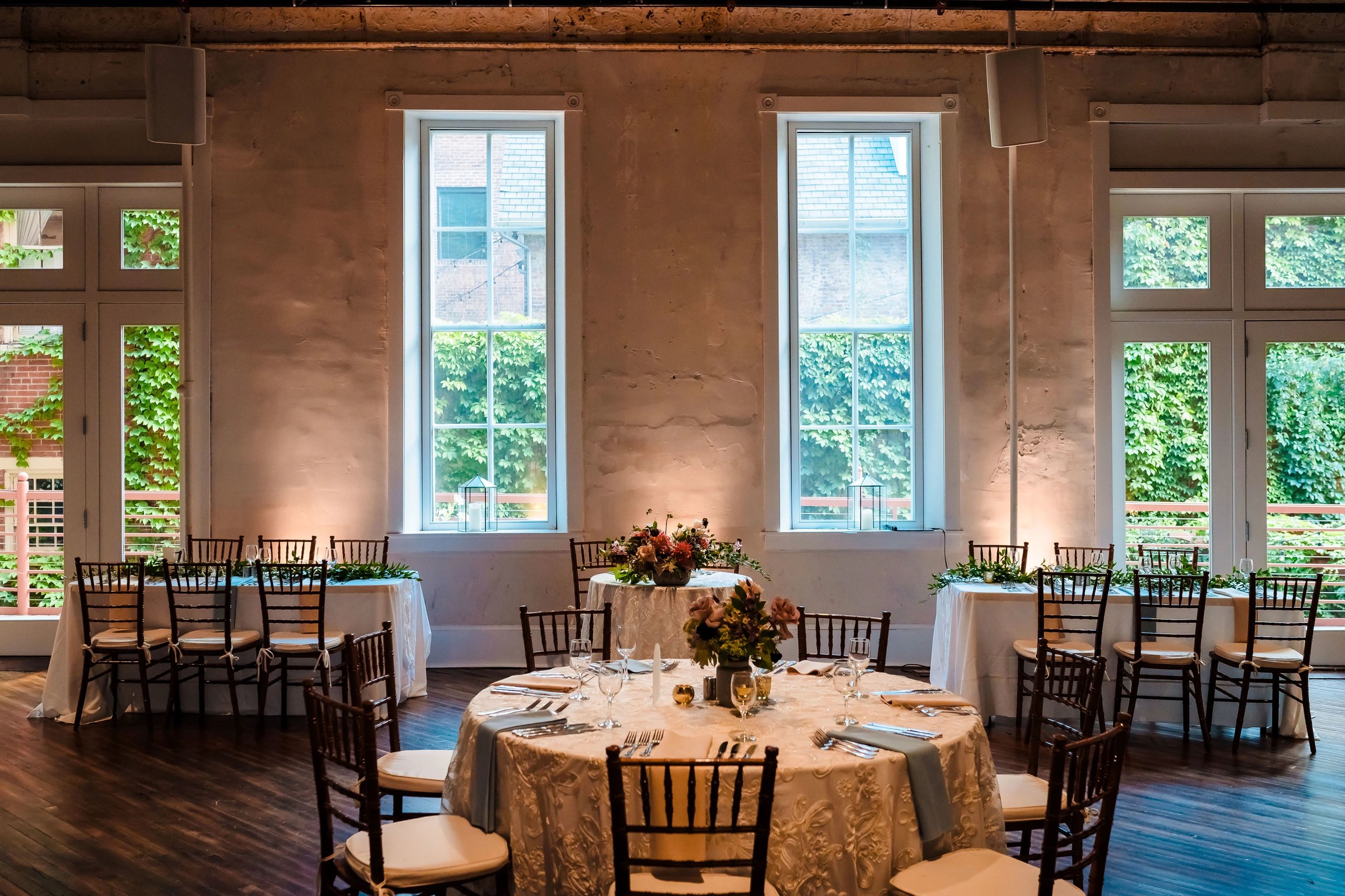 Dinner table set up in Grand Salon