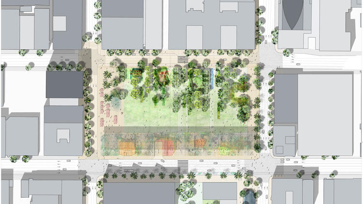 French landscape firm Agence Ter has won a design competition to remake Pershing Square in downtown Los Angeles. (Pershing Square Renew)