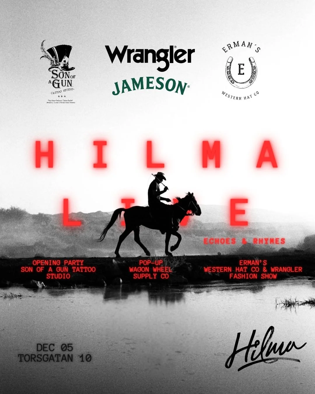 Ink &amp; Outlaws – Hilma x Son of A Gun Tattoo Studio Opening Party / country music, fashion, ink 