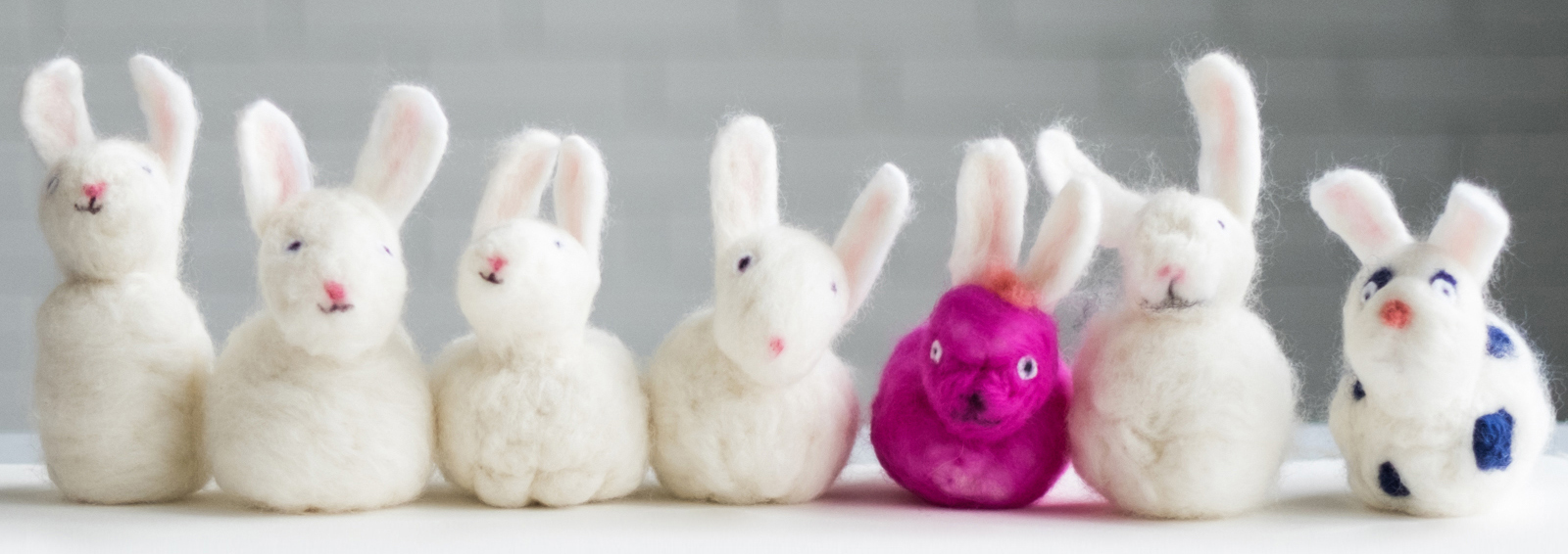 The kids each Needle Felted a Bunny !