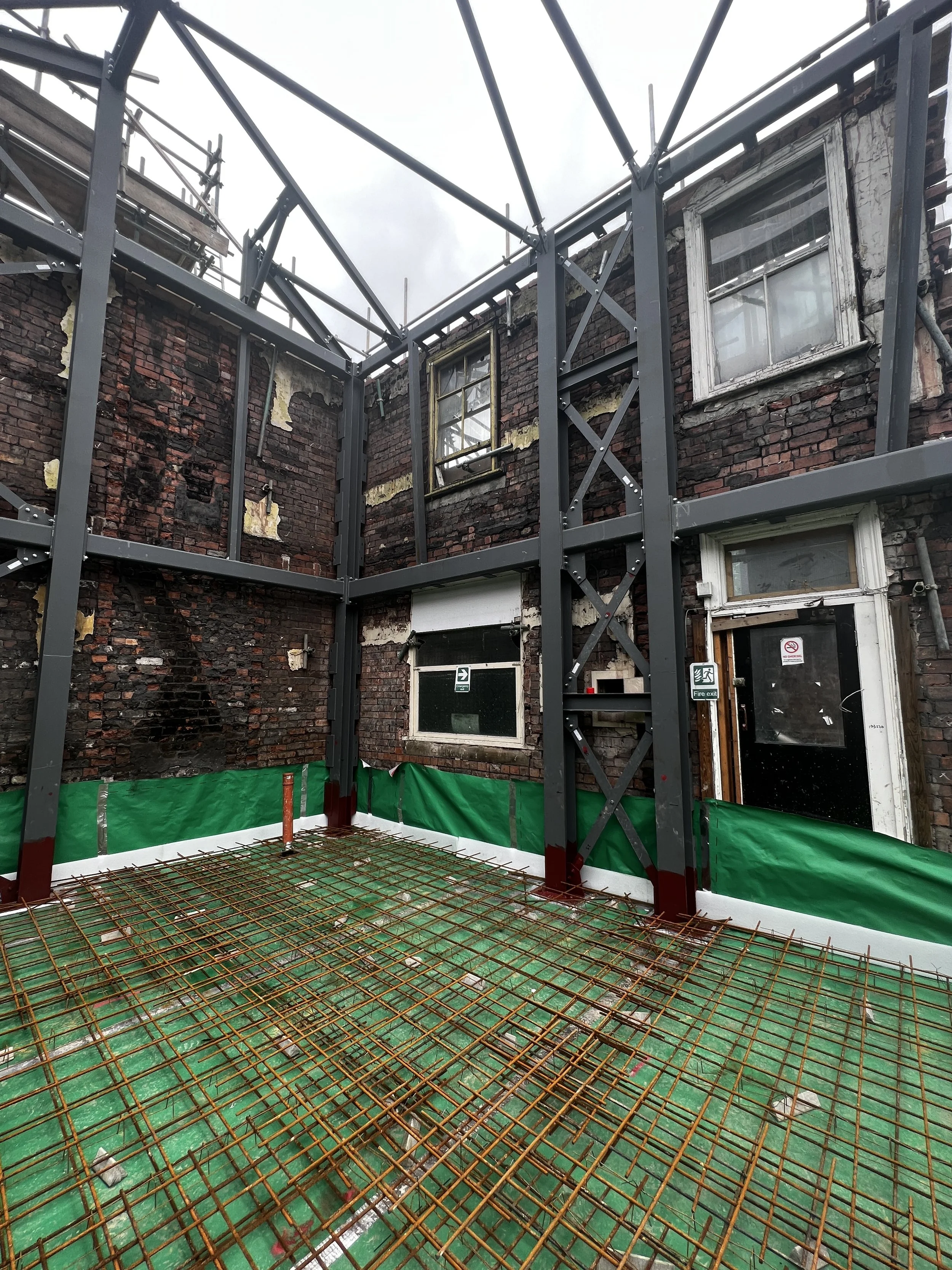 The ground floor slab of the Hendersons Relish Building prior to being cast