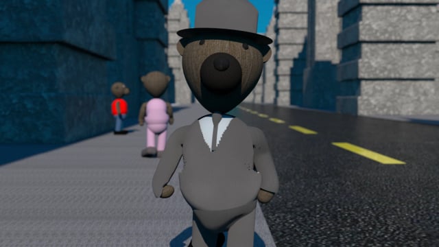 Bear in the City (Cinema 4D, Octane)