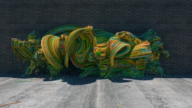 Graffiti (cinema 4D, octane, x-particles)