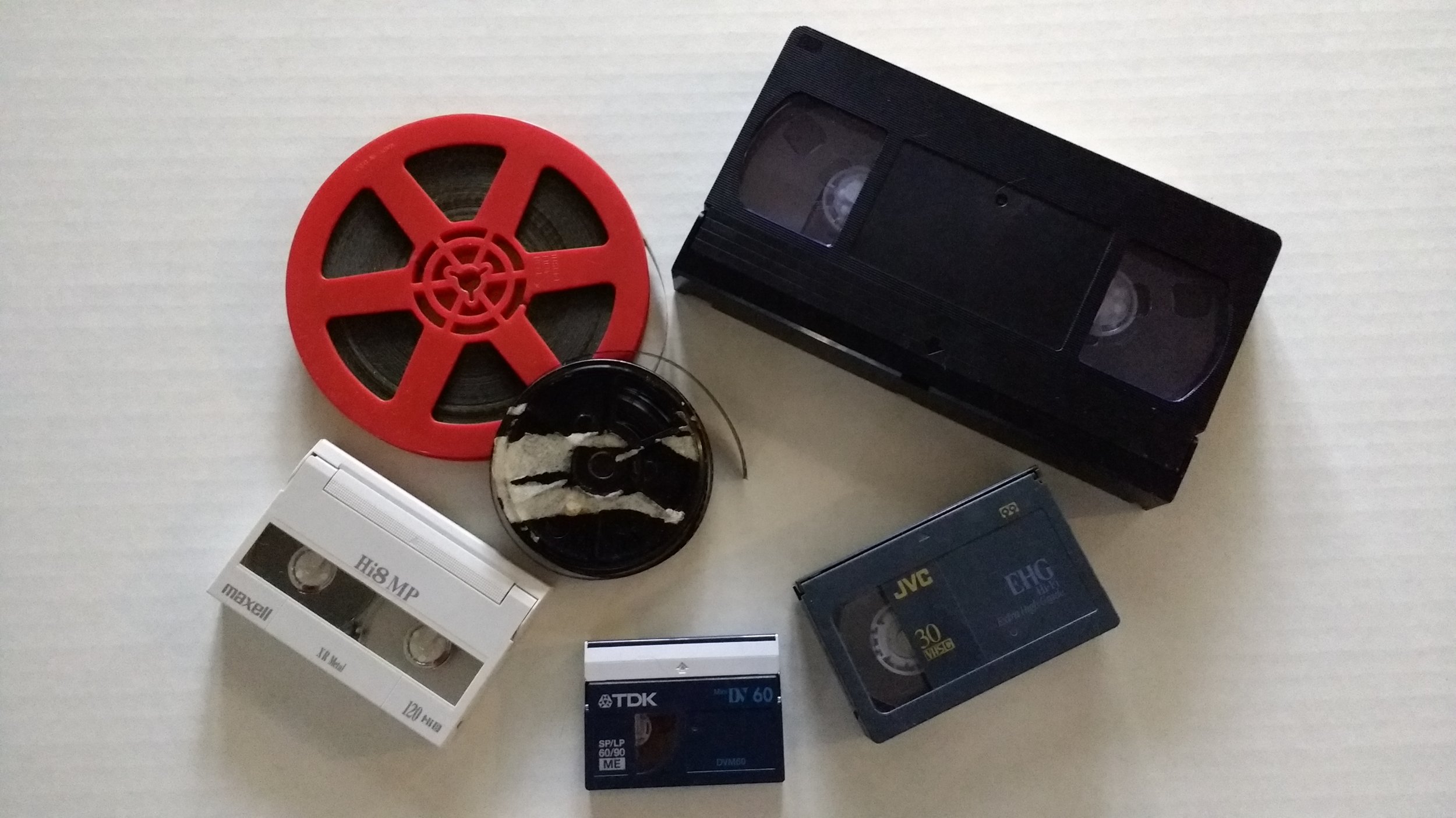 8mm, Super8, VHS, VHS-C, Hi8, and mini-DV conversion available.