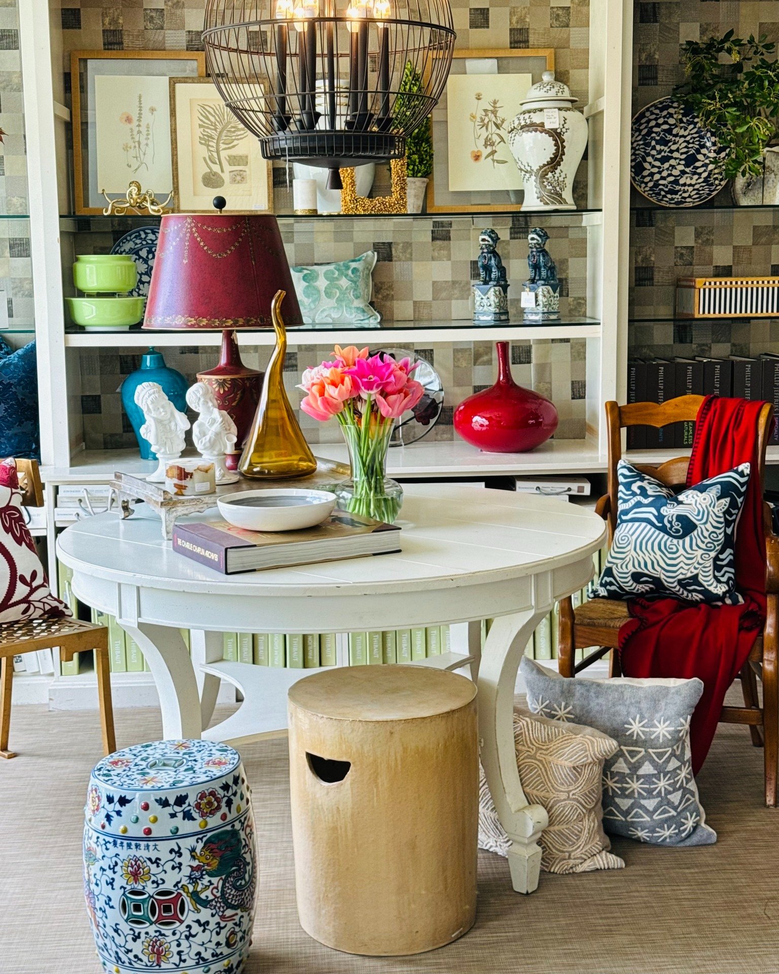 Sneak peak at a corner of our refreshed retail space.  Stop in if you&rsquo;re passing by and check out the unique finds we have in studio, with new pieces arriving all the time! Our team would love to offer you a cold beverage or a cup of tea as you