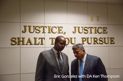 Eric Gonzalez with DA Ken Thompson