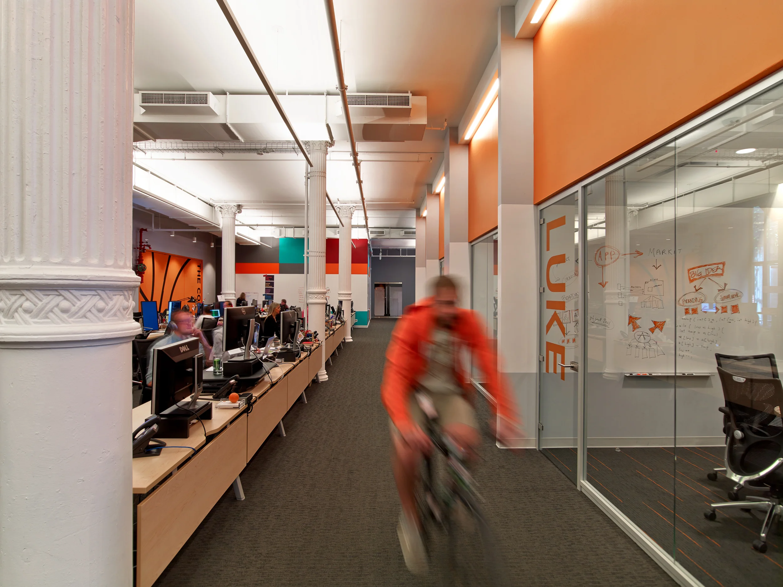 Ultimately, however, the simple yet bold design of the AppNexus Headquarters reflects and supports the vast creativity and vitality of this internet company's forward-looking team and culture.