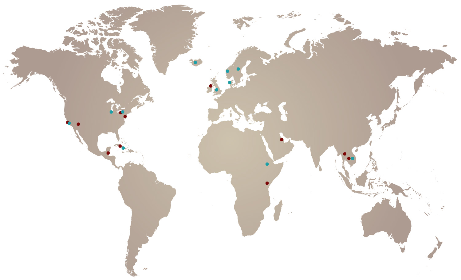 Places where Dr. Elder and Dr. Schwartz have worked.
