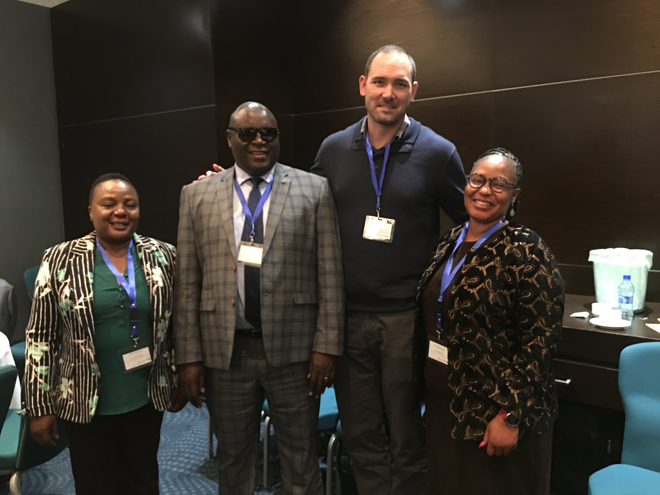 Anne Musalia of the Kenyan Ministry of Education, Quality Assurance and Standards (left), Fred Haga, the Kenyan&nbsp;Deputy Director in the Directorate of Special Needs Education&nbsp;(second from the left), Brent Elder of Rowan University and Tanga