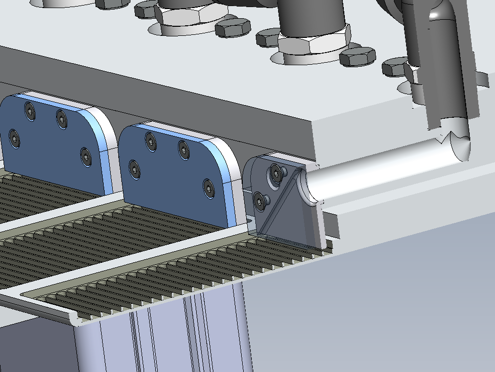 Tray and suction cross-section detail
