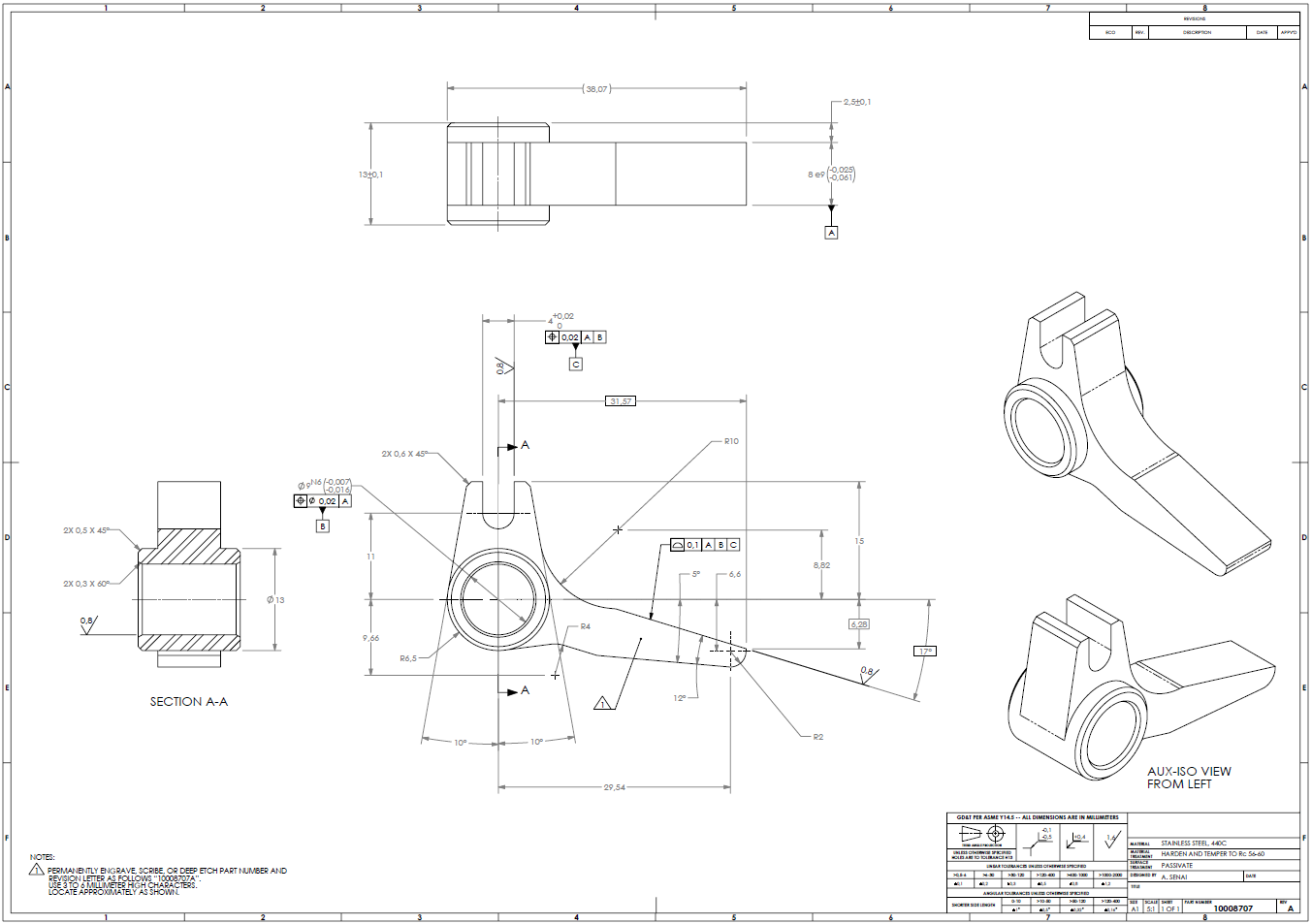 Example part drawing - Base Linkage