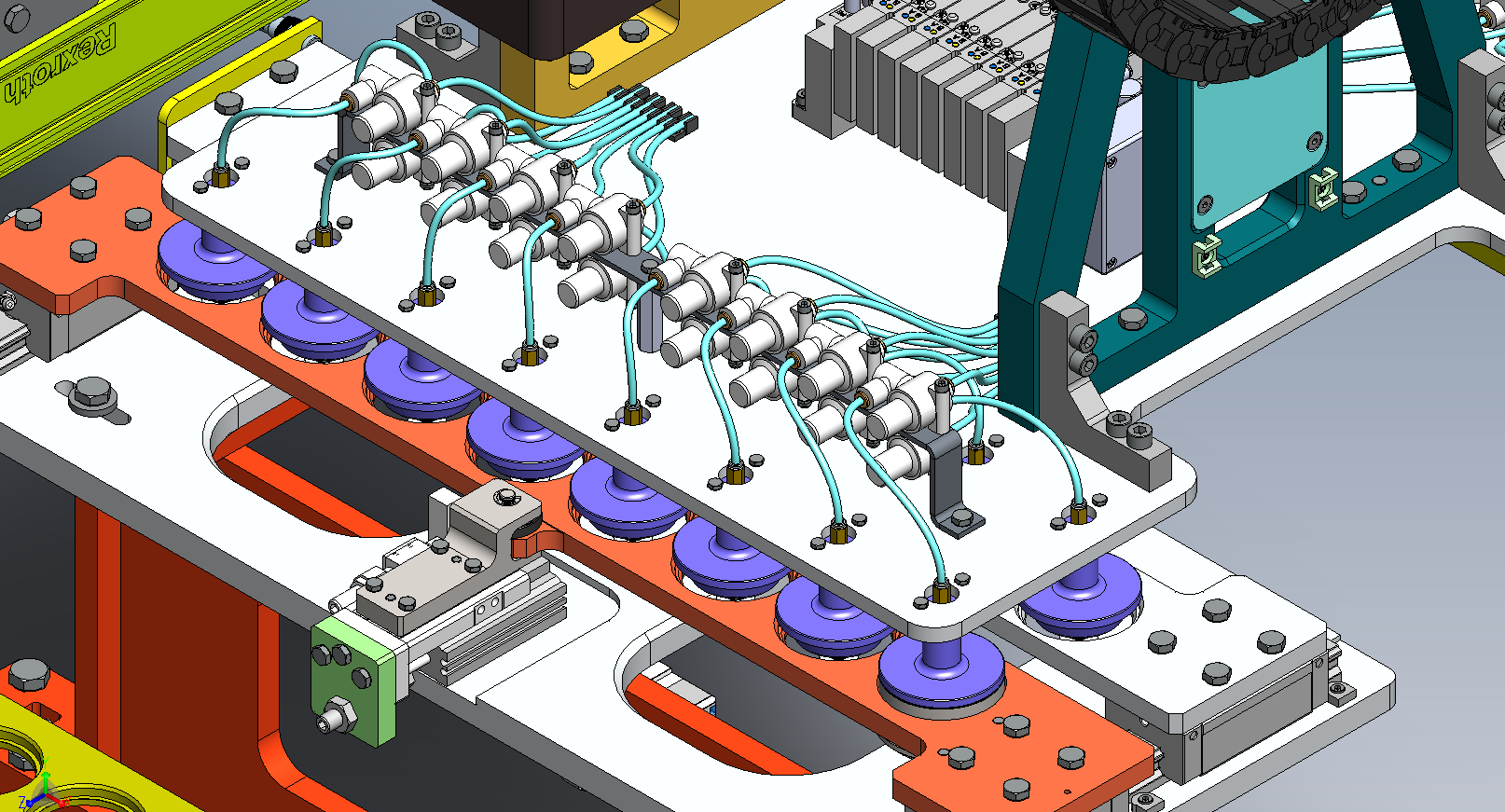 Re-pitch nest and end effector detail