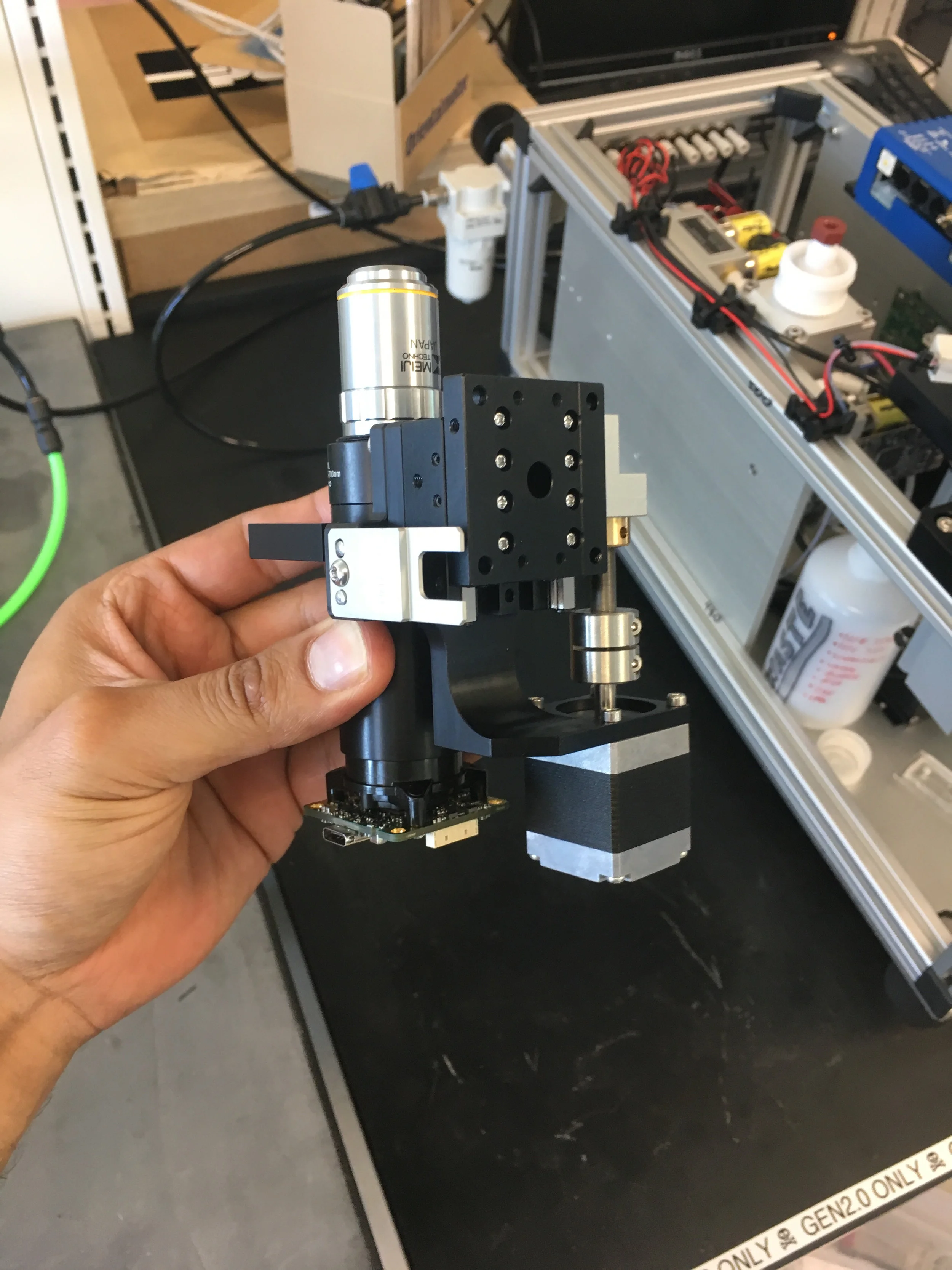 Camera and focusing stage sub-assembly