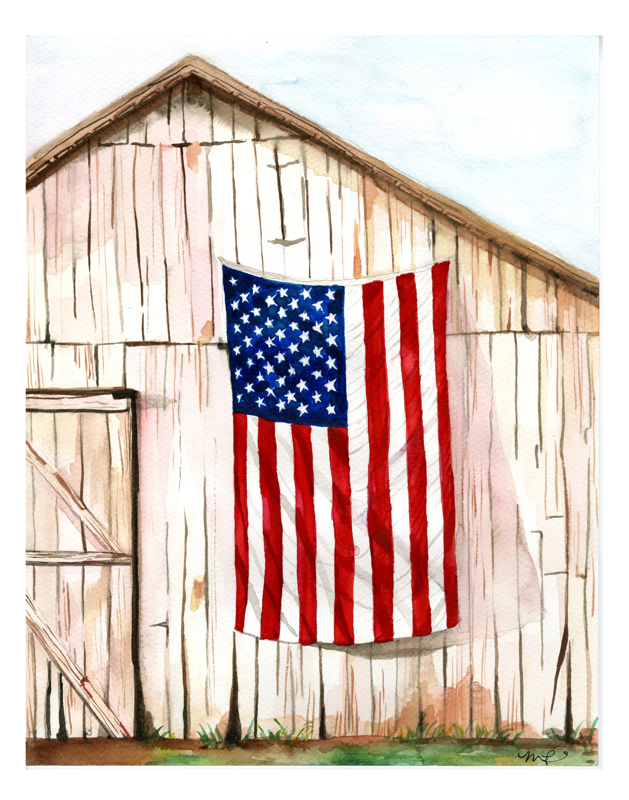 Star Spangled Barn 11x14 with border.jpg