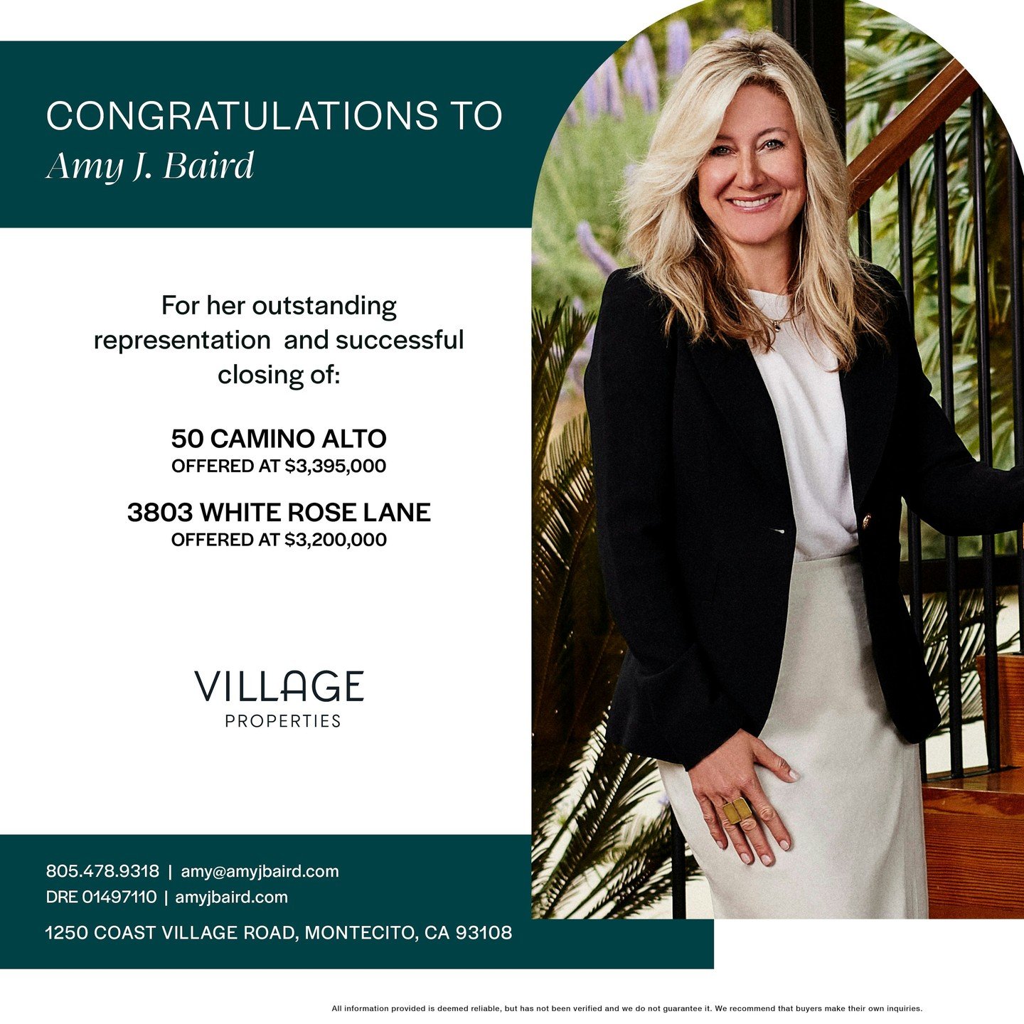 Honored to have successfully represented clients at both of 50 Camino Alto and 3803 White Rose Lane&mdash;two incredibly special Santa Barbara properties.

It&rsquo;s a joy to help clients navigate these big moments and find their dream homes in our 