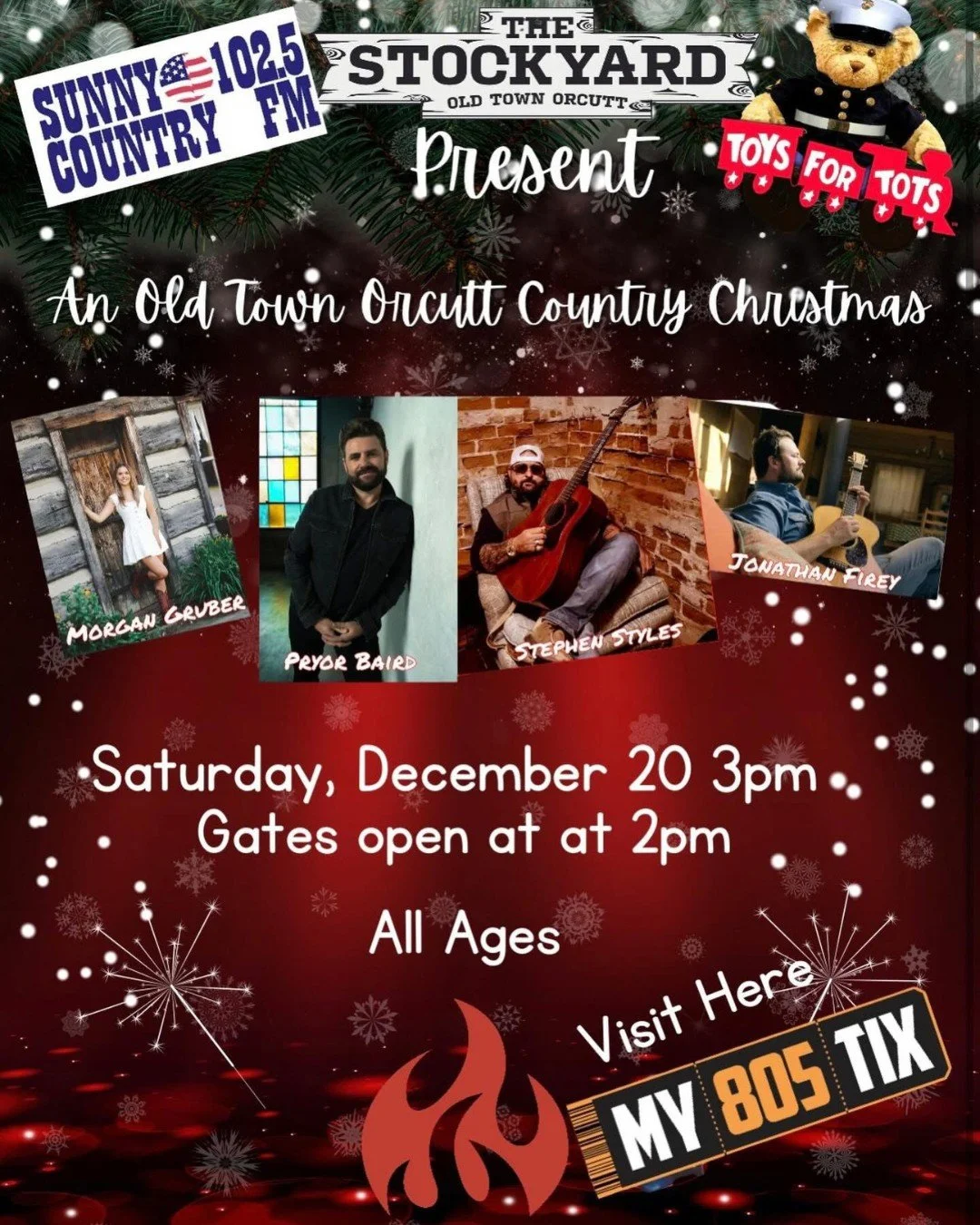 Pryor Baird returning to Old Orcutt for a very merry Country Christmas! Joined by extraordinary talent sure to make this a toe tapping - maybe even dance inducing event! 

Get your tickets early at https://my805tix.com/e/old-town-country-christmas

#
