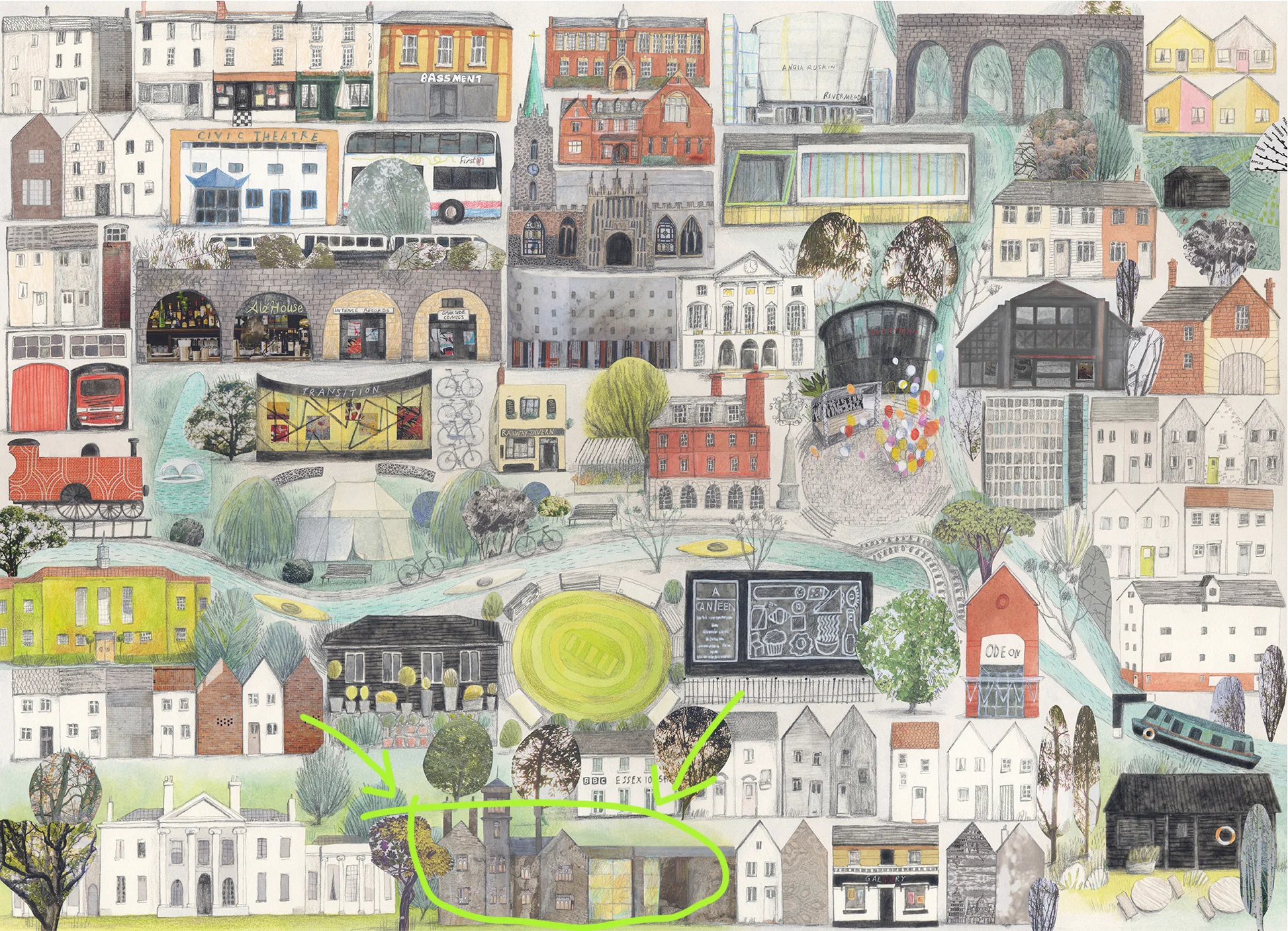 This “Chelmsford” map print is available at A2 or A3 size and it even helps you find the museum!