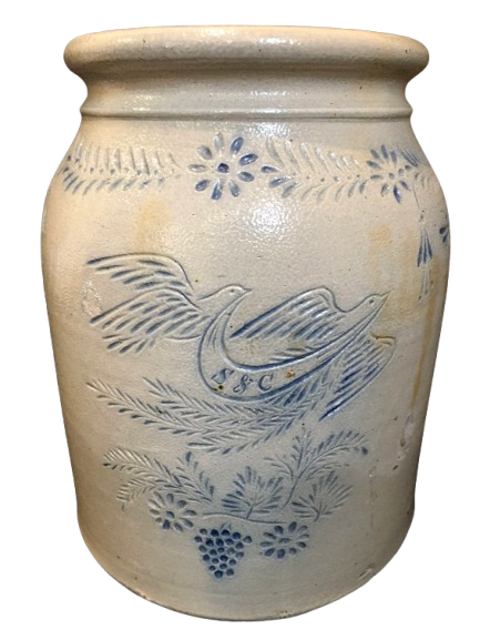 Stoneware Presentation Jar with Profuse Incised Decoration