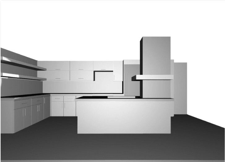 Straight-On Kitchen Rendering