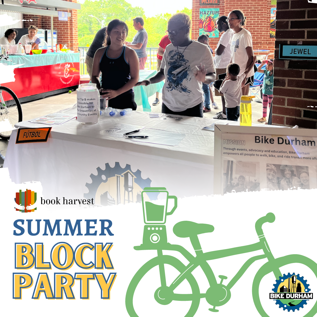 Book Harvest: Smoothie Bike at the Summer Block party