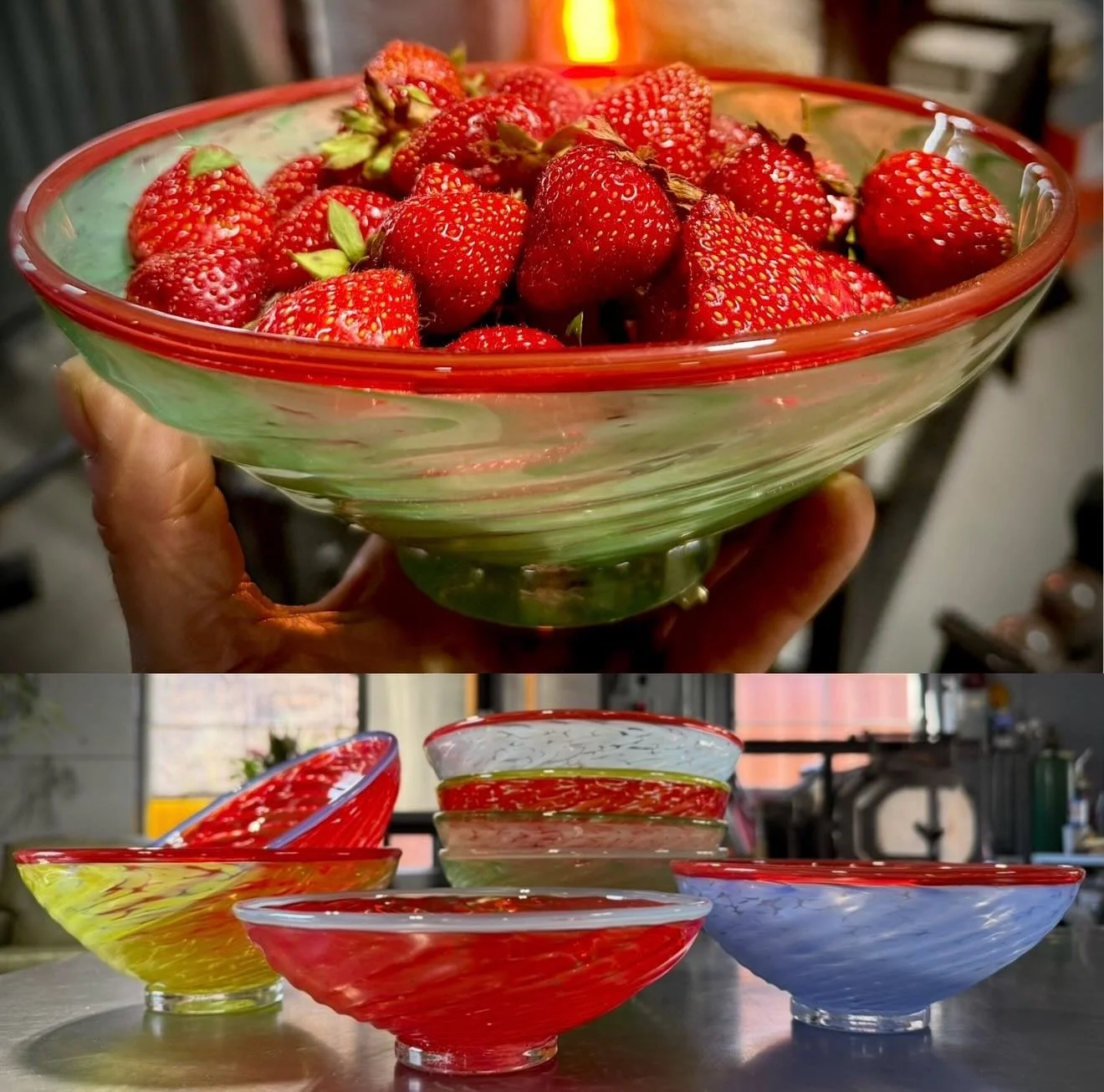&ldquo;A small, sweet, red fruit,
growing on a low plant...
Jewel of the summer.&rdquo; &mdash; E.E. Cummings  #strawberrybowl #twisty #nhmade #leagueofnhcraftsmen #summercolors☀️