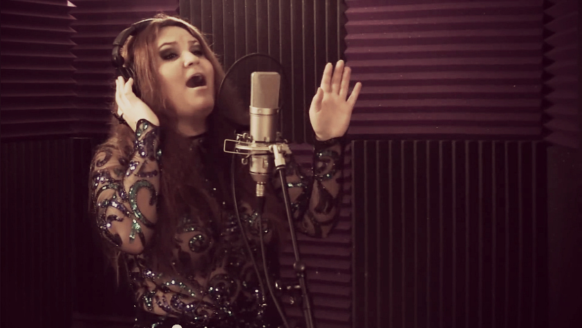 Recording Session for "Whos Loving You" cover.