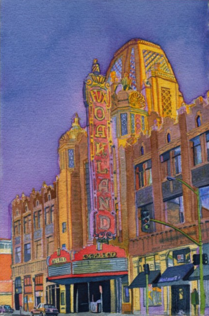 Title: Fox Theatre, Oakland Media: Watercolor Dimensions: 8" x 11" Collection of: Stuart and Judith Offer
