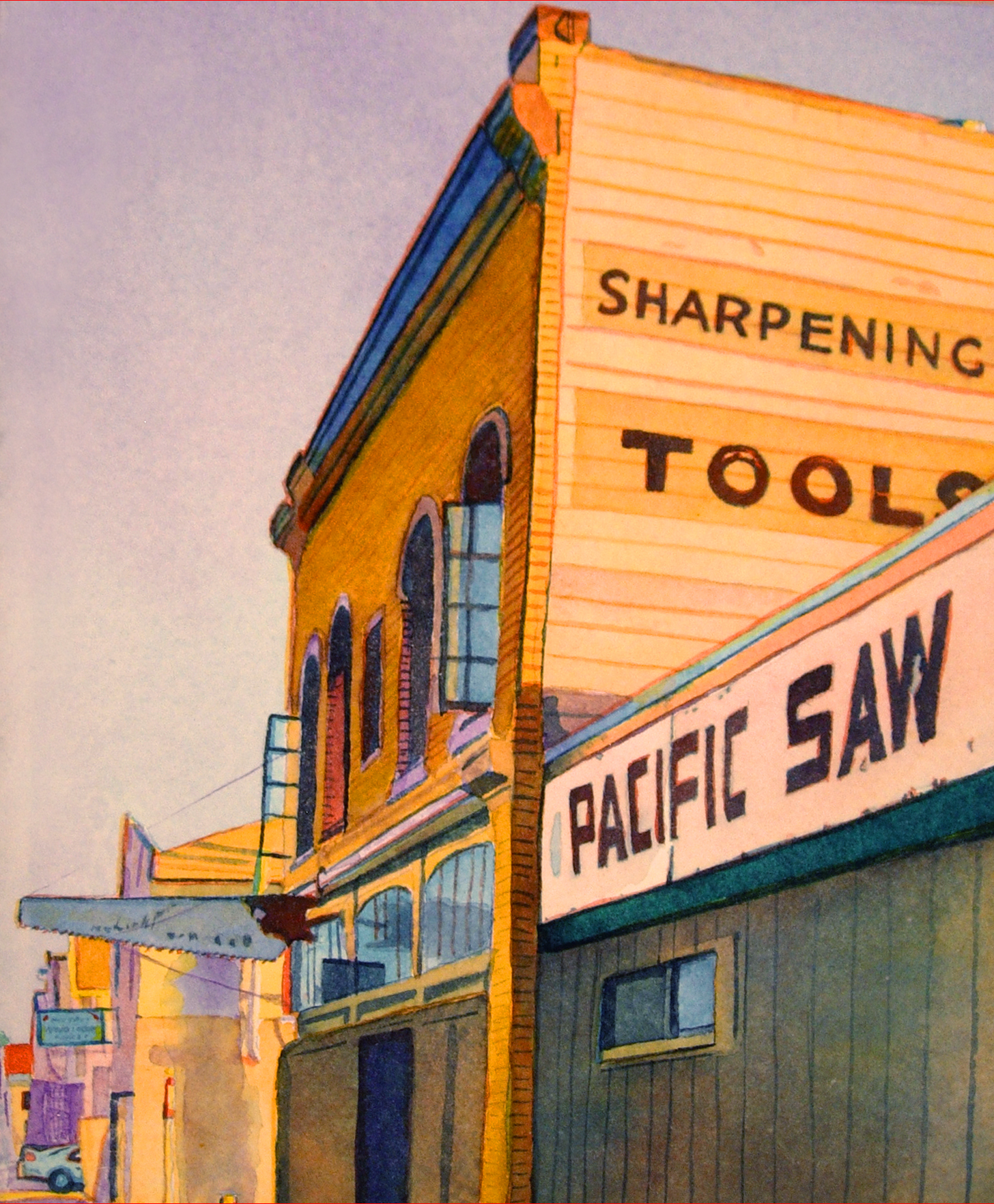 Title: Pacific Saw Works, Oakland Media: Watercolors Dimensions: 8" x 11" Sold