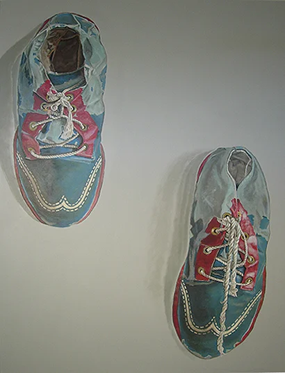 Title: Theatrical Shoes-2007 Media: Acrylics on Canvas Dimensions: 36" x 48" Sold to private collector, Sausalito