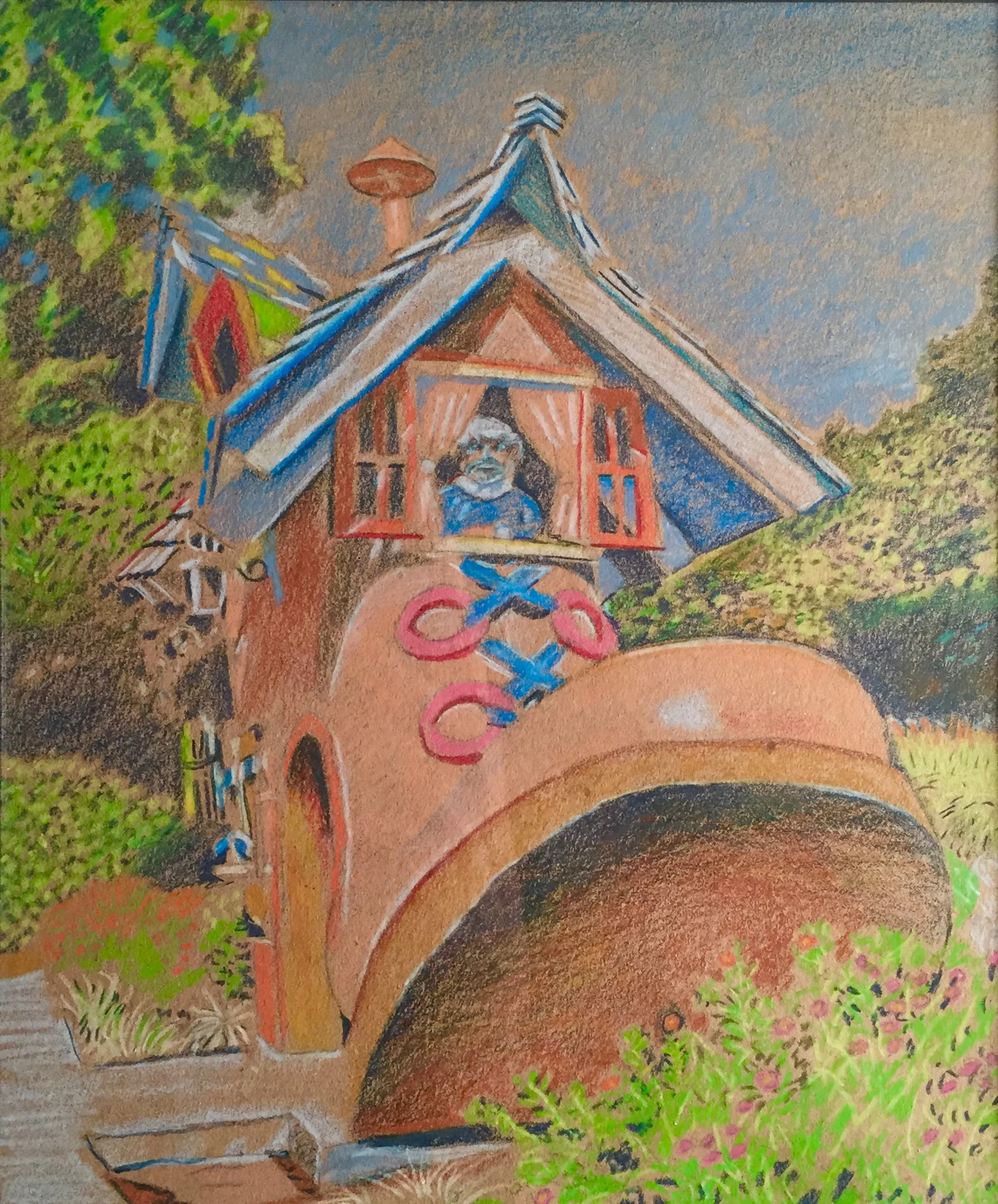 Title: "Shoe Entryway, Children's Fairyland, Oakland" 11-15 Media: Prismacolors Dimensions: 8" x 11" Collection of: The Artist