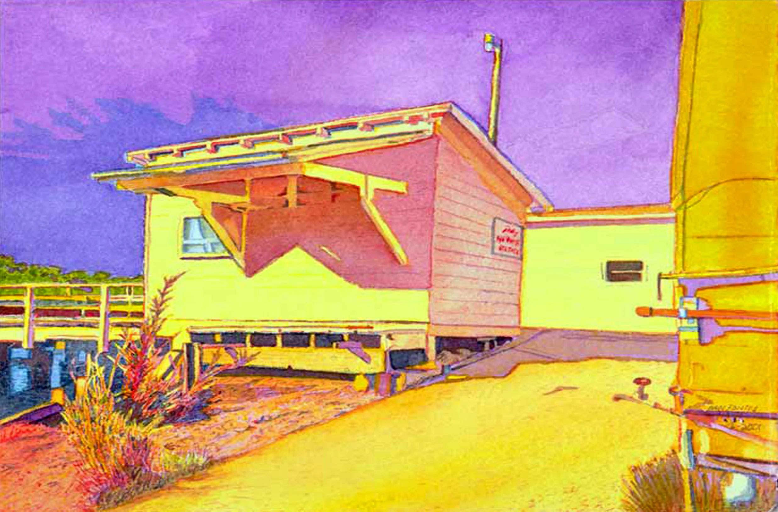 Title: Union Point, Oakland 2001 Media: Watercolors Dimensions: 8" x 11" Collection of: Kym Tuvim