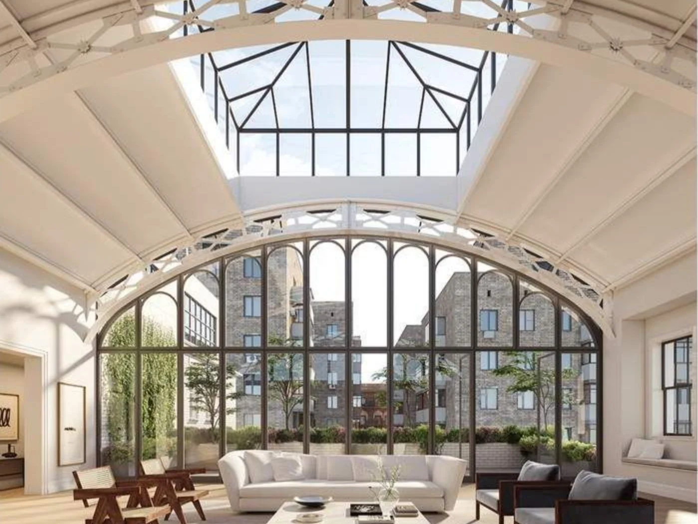 Former School Gymnasium Turned Solarium Penthouse in NYC  