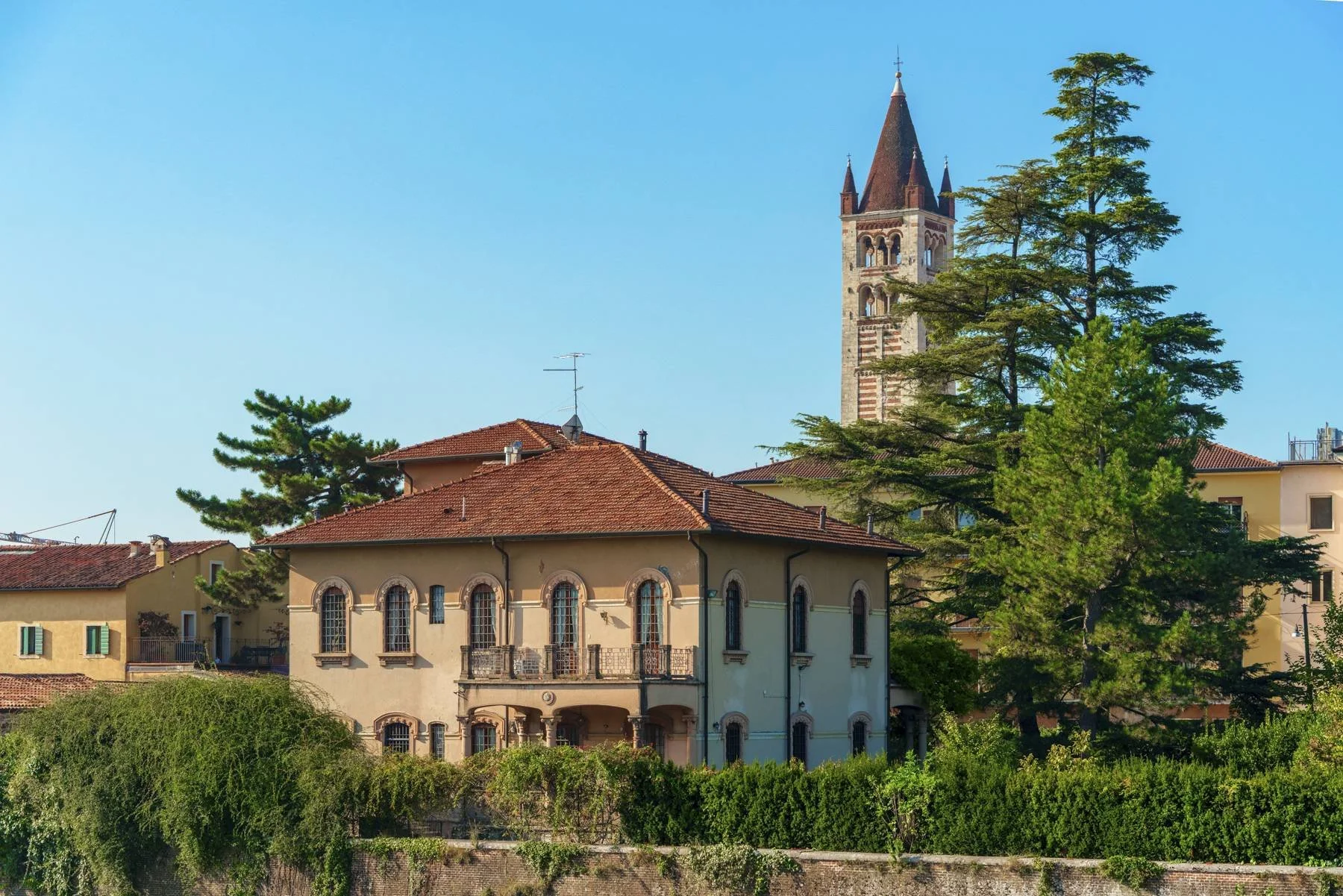 Italian Liberty-Style Villa in Verona Overlooking the Adige River