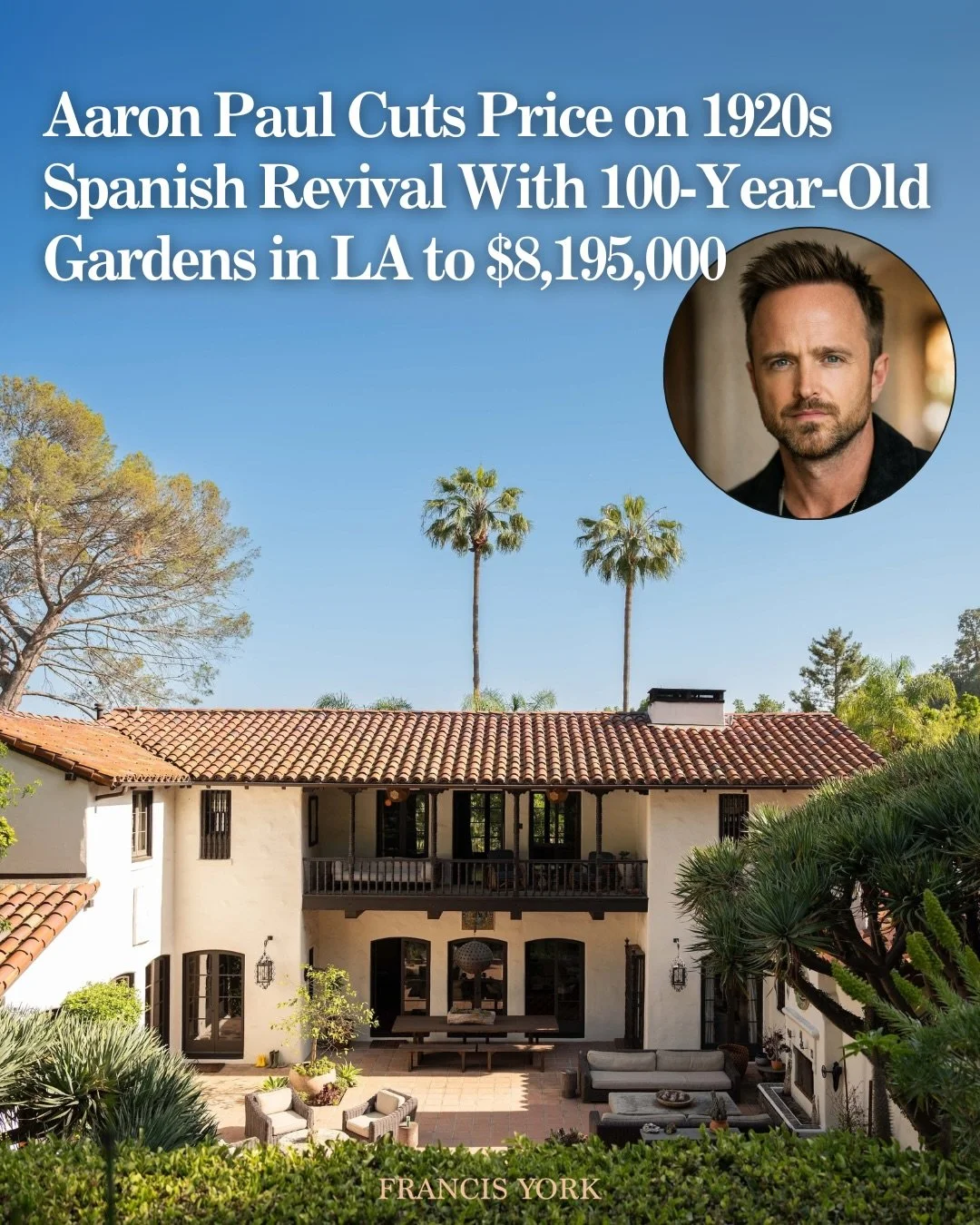 🇺🇸The Breaking Bad actor&rsquo;s Los Feliz home has come back on the market with a price cut to $8,195,000 listed with @jennacooperla 

2666 Aberdeen Ave was originally listed for $9,995,000 in 2025.

Designed in 1922 by Stiles O. Clements, archite