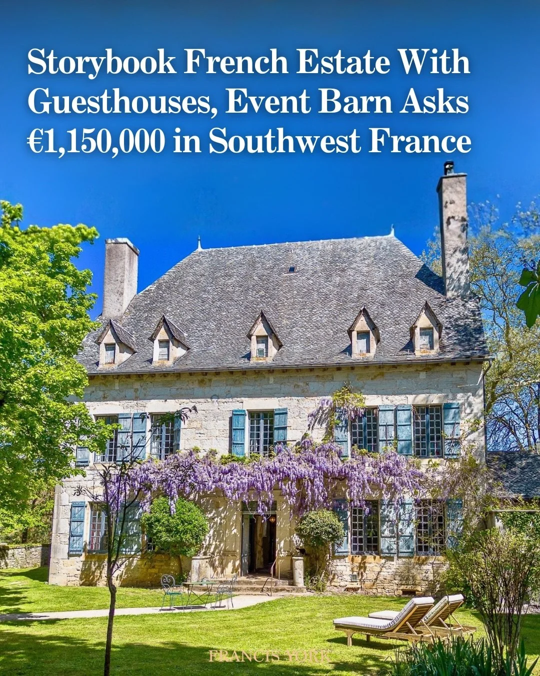 🇫🇷 Listed with @artetmaisonsfigeac&nbsp;

Listed for &euro;1,150,000 / $1,336,000. Set within nearly 5.8 hectares (14.3 acres) of meadows and woodland in the countryside near Figeac, this historic estate in southwestern France&rsquo;s Occitanie reg