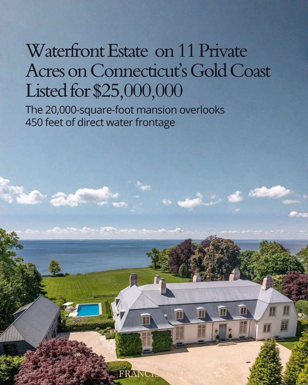 Listed with @whiteley1966 and @whryan of @brownharrisstevens

Set on more than 11 acres along the Long Island Sound, 1131 Sasco Hill Road is one of the largest and most private waterfront estates on Connecticut&rsquo;s Gold Coast. Located at the end 
