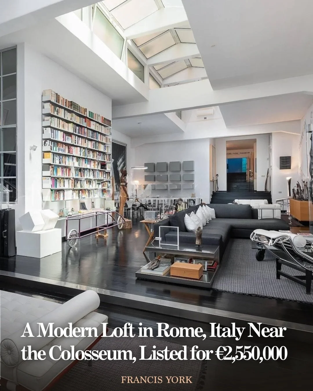 🇮🇹 Listed with @sothebysrealtyitaly for &euro;2,550,000 (~ $2,770,000 USD).

Lofts are relatively rare in Rome. This one sits within walking distance of the Colosseum and two of the city&rsquo;s most scenic parks, Parco del Colle Oppio and Villa Ce
