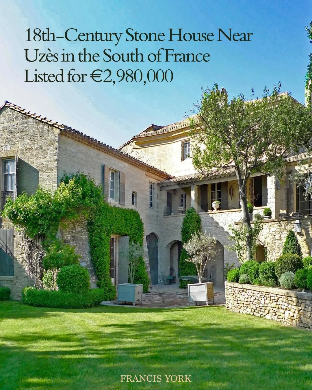 🇫🇷 Listed with @emilegarcin for &euro;2,980,000

Located about five minutes from the historic town, the 5-bedroom residence sits on a south-facing hillside overlooking the surrounding countryside and offers approximately 400 m&sup2; (4,306 ft&sup2;